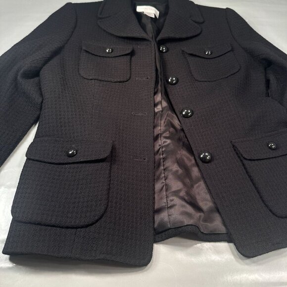 Casual Corner Virgin Wool Blazer Women Suit Jacket Career Button Long Sleeve - Picture 13 of 15